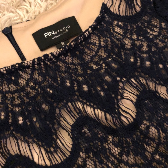 Ronni Nicole 3/4 Sleeve Lace Pattern Sheath Dress - Picture 3 of 3